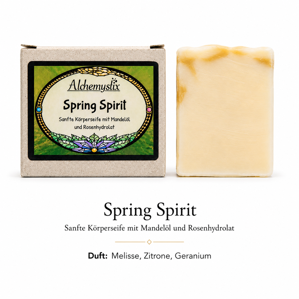 Spring Spirit - Sanfte Körperseife mit Mandelöl und Rosenhydrolat