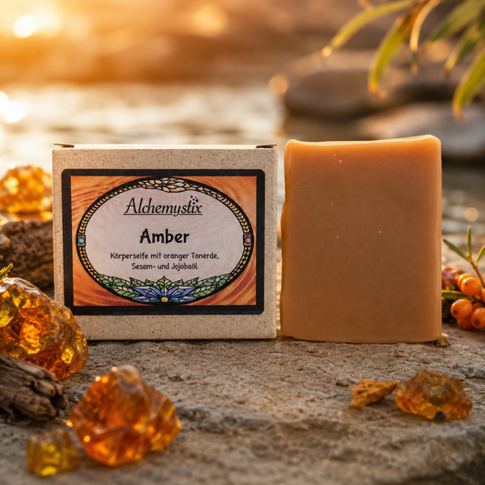 Amber - Körperseife mit oranger Tonerde, Sesam- und Jojobaöl